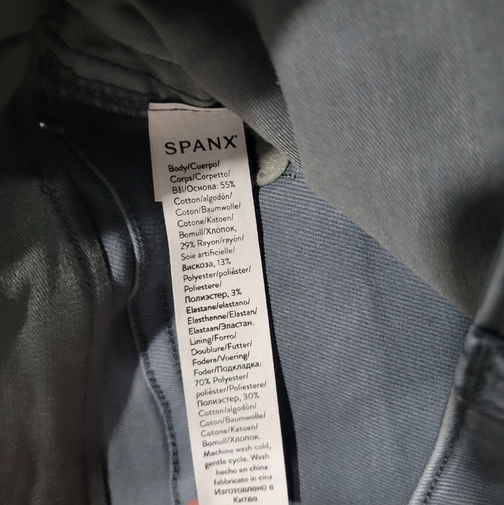 Spanx Twill Shorts 6" with Pockets Hazy Blue Grey Size XS - Picture 11 of 13